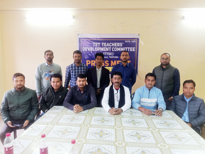 Representatives of TET Teacher Development Committee addressed a press meet at Agartala Press Club on January 10 to congratulate the judges of High Court of Tripura for landmark judgment by abolishing the fixed pay system in government jobs.